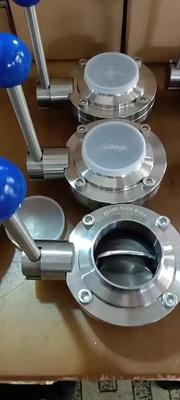 O preço de fábrica personalizou a válvula de borboleta sanitária manual sanitária DN32 DN40 de aço inoxidável
