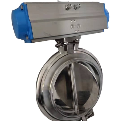 Válvula de borboleta elétrica sanitária da placa do disco, 200 válvula de borboleta de aço inoxidável personalizada do pó de DN300 DN400 DN500 SS304&316
